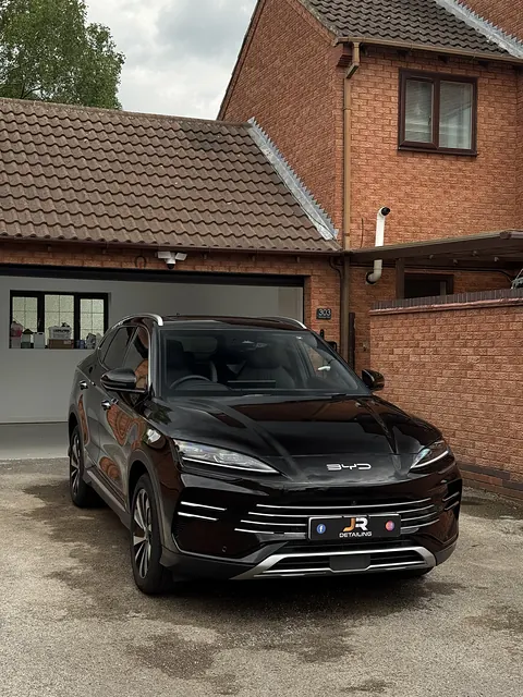 Black BYD SUV after detail